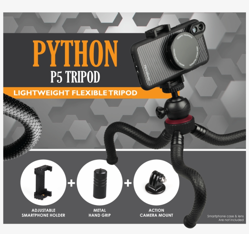 Ztylus Python P5 Flexible Mini Tripod - Camera, transparent png #5873842