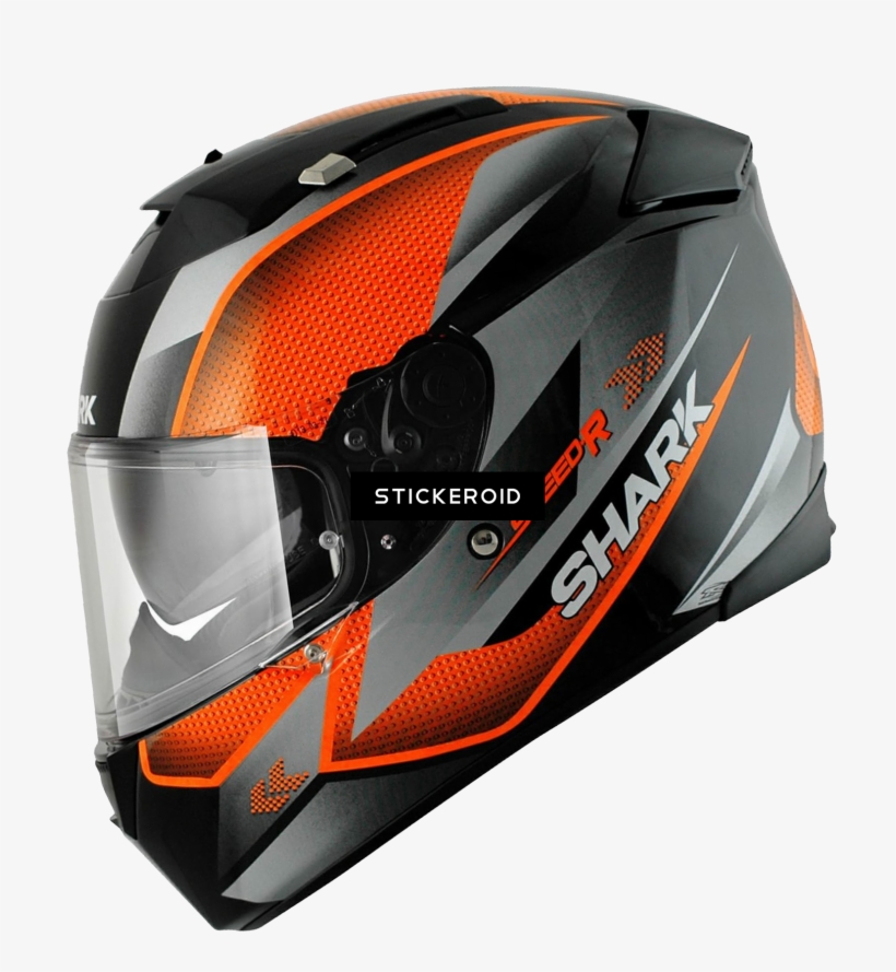 Motorcycle Helmet Moto Helmet Helmets - Shark Speed-r Tanker Mvx Black/orange Xs, transparent png #5874152