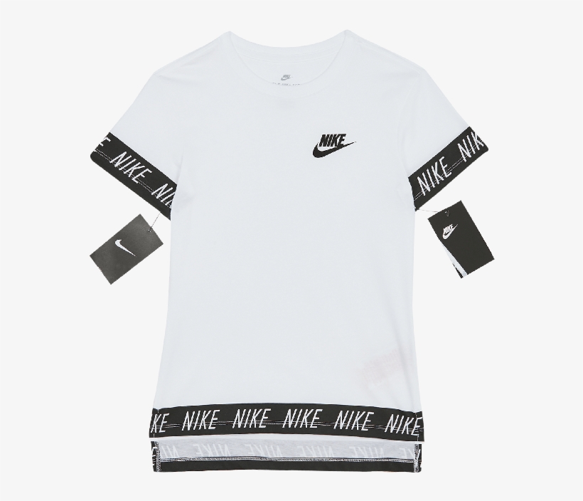 Nike White Motif Sporty T Shirt, transparent png #5875053