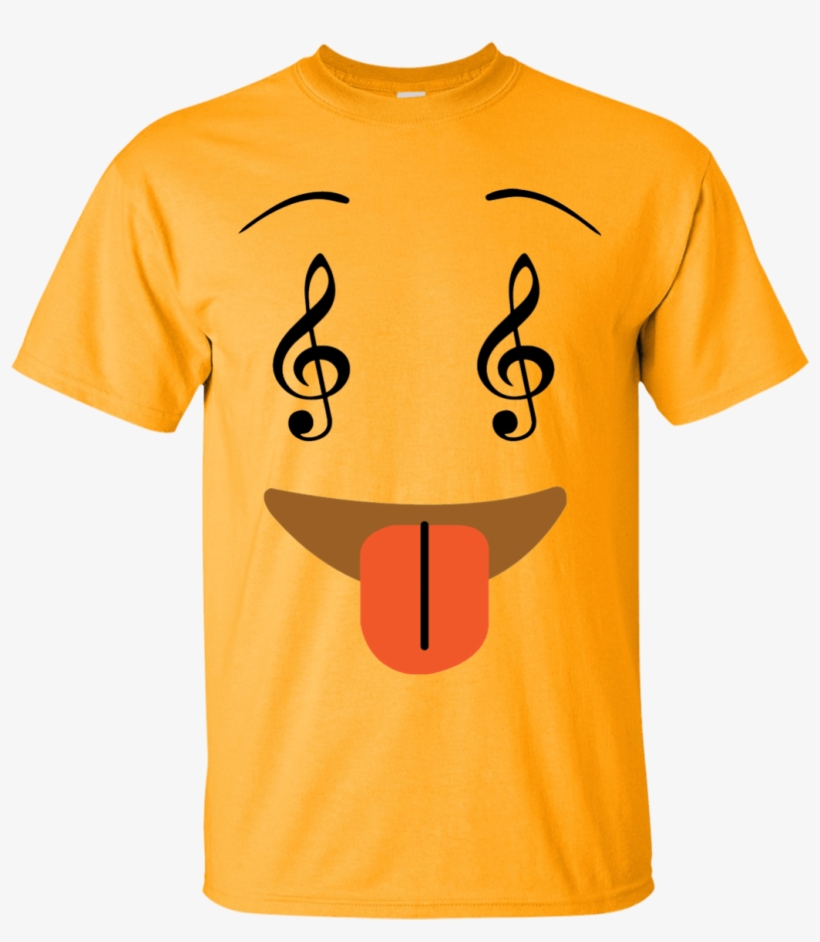 Smile Face Music Notes Emoji Ultra Cotton T-shirt, transparent png #5875805