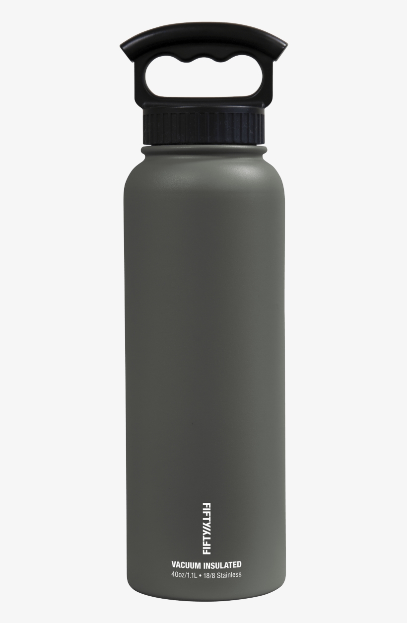 40oz Bottle With Wide Mouth 3 Finger Lid - Fifty/fifty Slate Grey Vacuum-insulated Bottle-40oz, transparent png #5877112