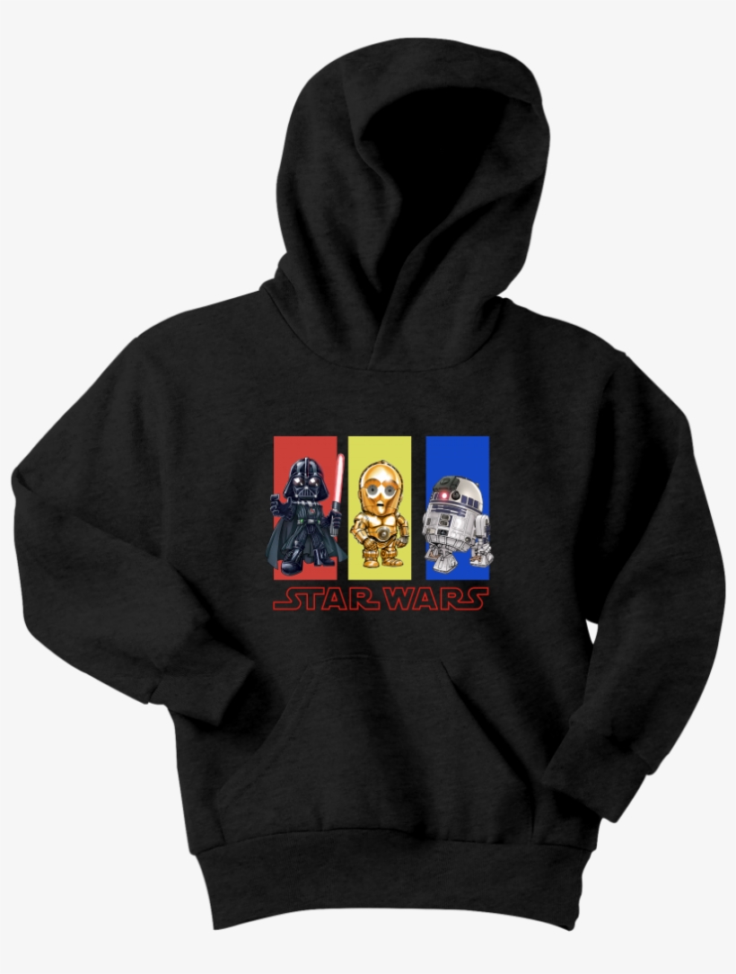Star Wars Darth Vader C3po R2d2 Chibi Youth Hoodie - Sweatshirt, transparent png #5877166