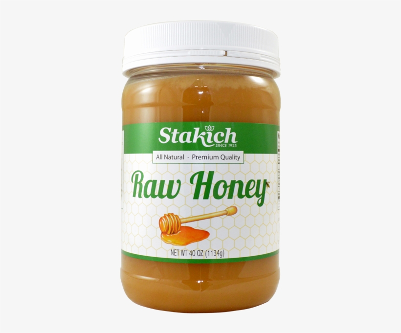 Stakich Honey Raw Honey Jar-40 Oz - Stakich Raw Honey With Royal Jelly, Bee Pollen And, transparent png #5878542