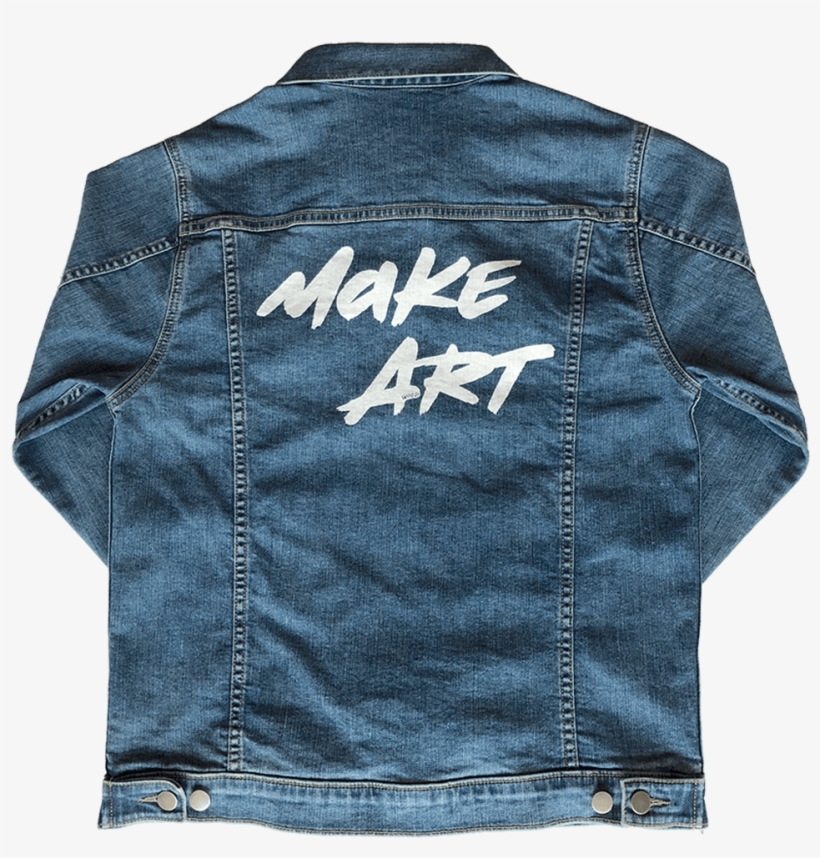 Make Art Men's Denim Jacket - Jean Jacket, transparent png #5879074