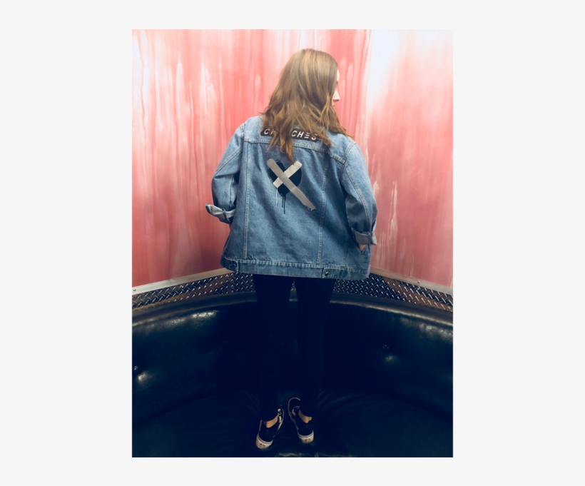 Embroidered Denim Jacket - Girl, transparent png #5879548