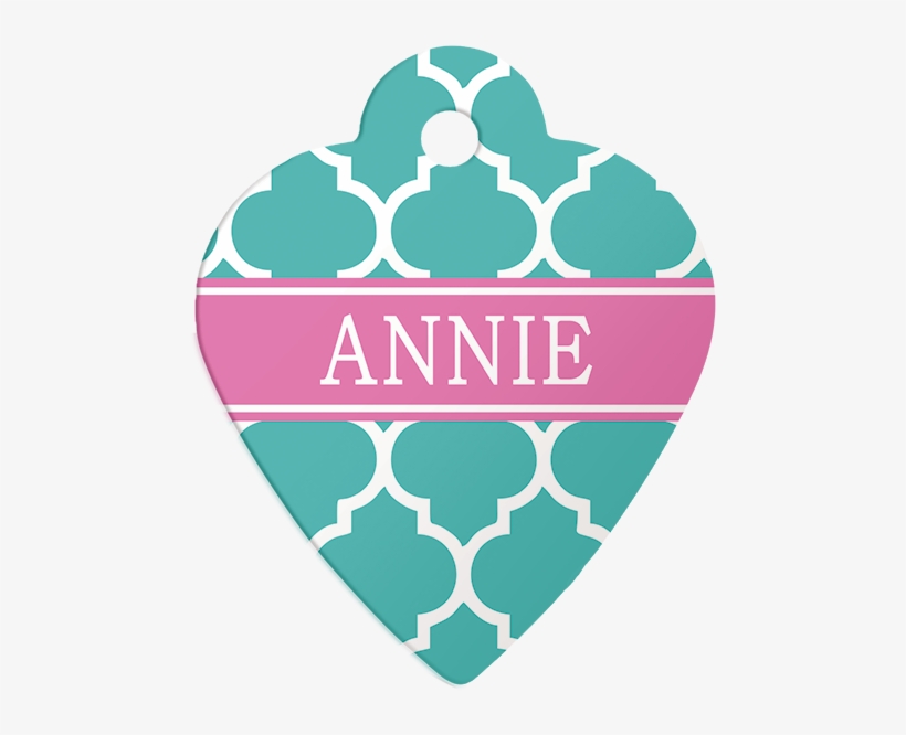 Annie Quatrefoil Heart Pet Id Tag - Wallpaper, transparent png #5882254