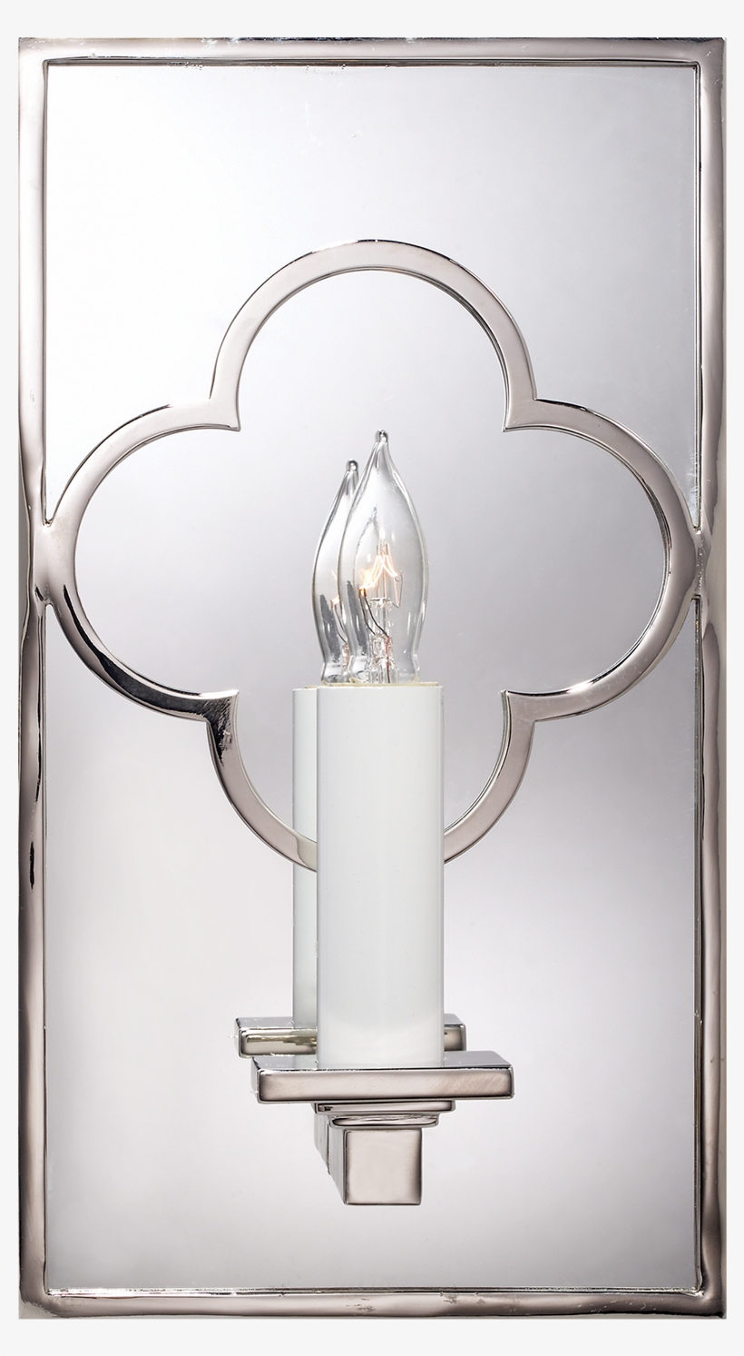 Suzanne Kasler - Quatrefoil Mirrored Sconce - Nickel - Visual Comfort, transparent png #5882597