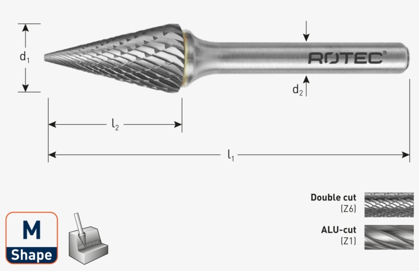 Carbide Burr, Cone, Shape M, transparent png #5883426