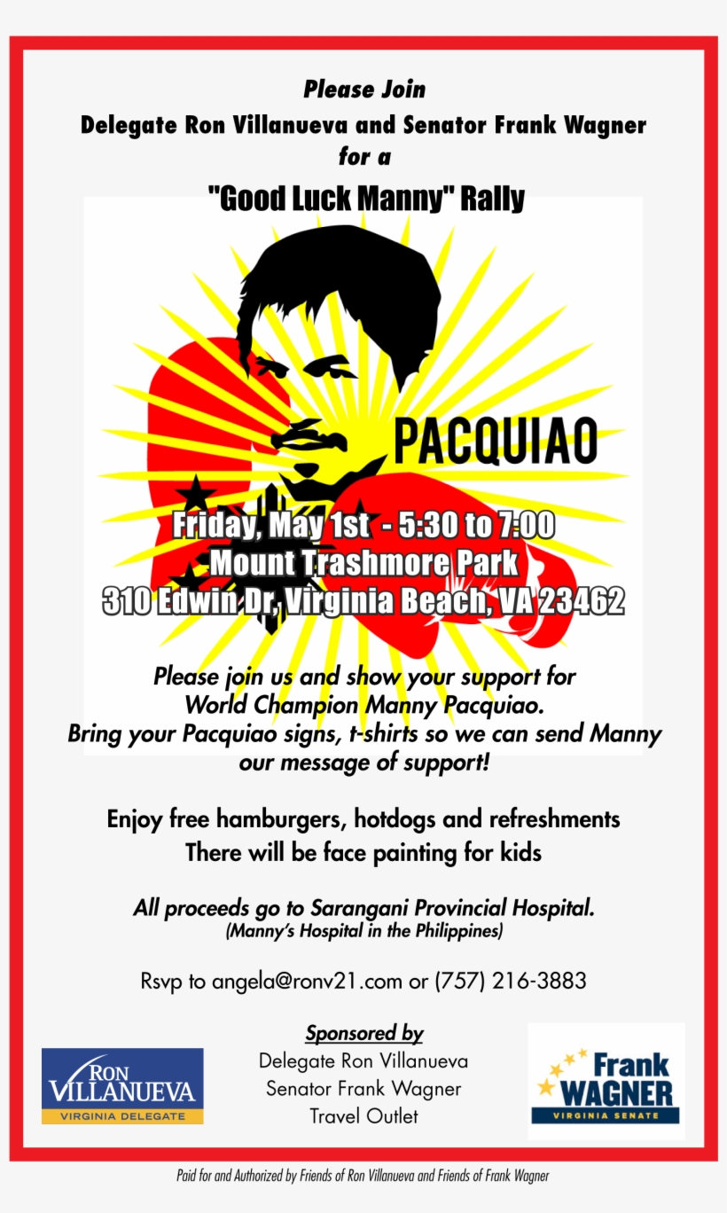 Good Luck Manny Rally - Manny Pacquiao, transparent png #5884626