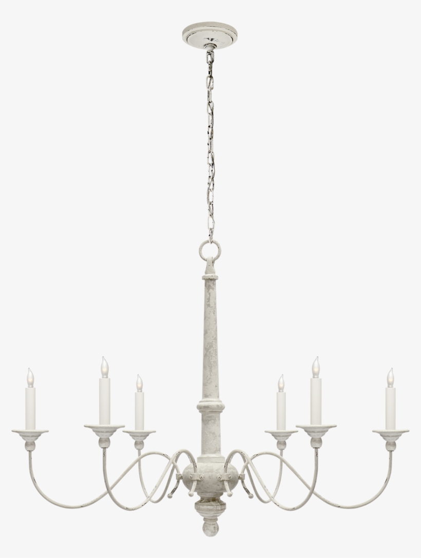 Country Small Chandelier - Visual Comfort White Chandelier, transparent png #5887247