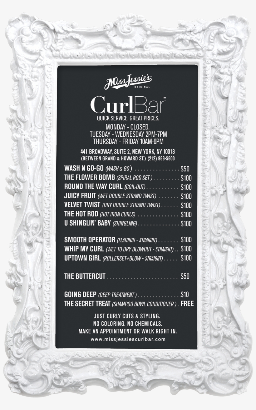 I'm Totally Getting My Hair Cut Here In Soho One Day - Curl Hair Salon Menu, transparent png #5889071