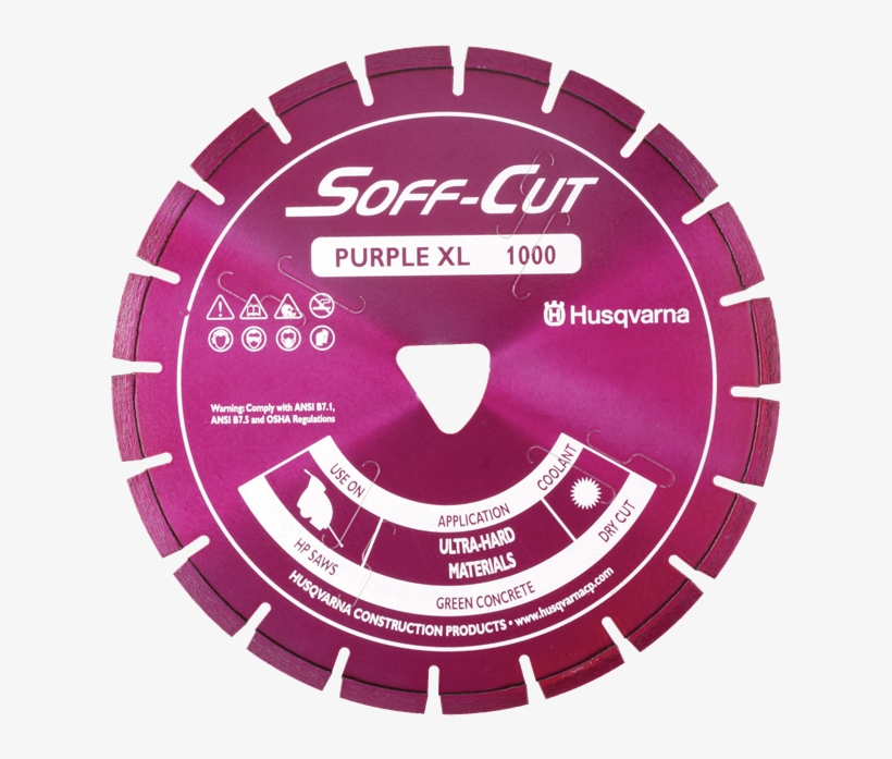 Soff-cut Series 1000 Purple Diamond Blades - Husqvarna Soff Cut Blade, transparent png #5889449