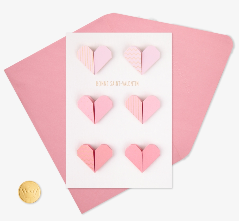 Paper Hearts French-language Valentine's Day - Heart, transparent png #5890011