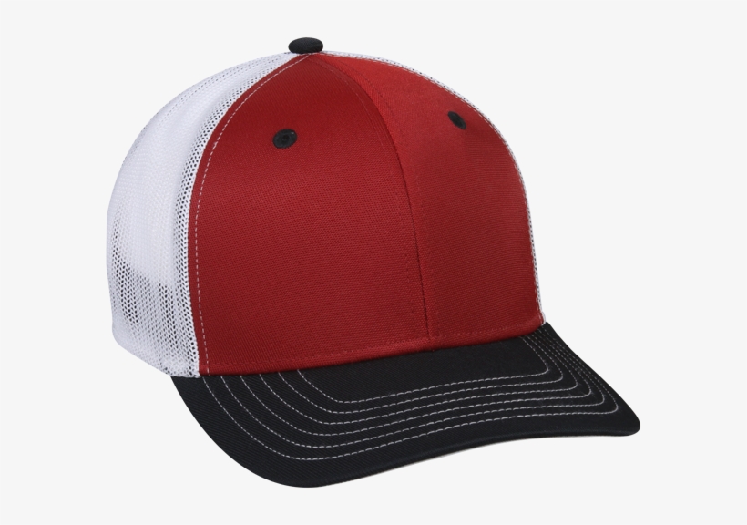 Red/white/black - Oc Sports Ct120m Extra-flexible Slight Pre-curved Visor, transparent png #5892609