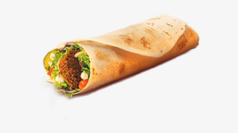 Three Pieces Of Falafel Garnished With Tomatoes, Lettuce, - Fast Food, transparent png #5893139