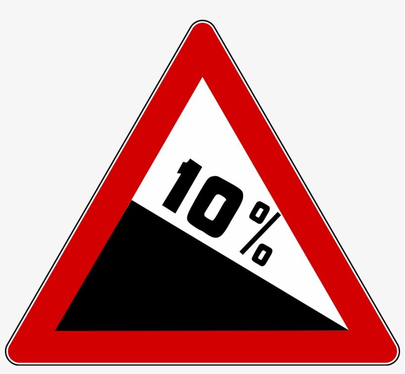 Open - Verkehrszeichen Gefälle Und Steigung, transparent png #5893724