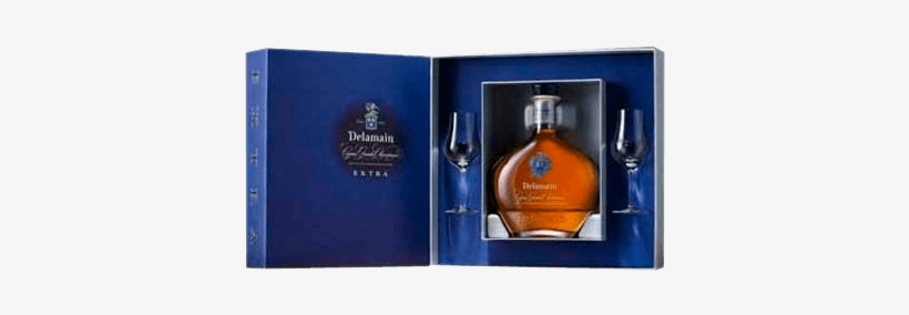 Extra Cognac Grande Champagne Delamain 2 Glasses Gift - Delamain Extra Cognac In Presentation Box, transparent png #5894762