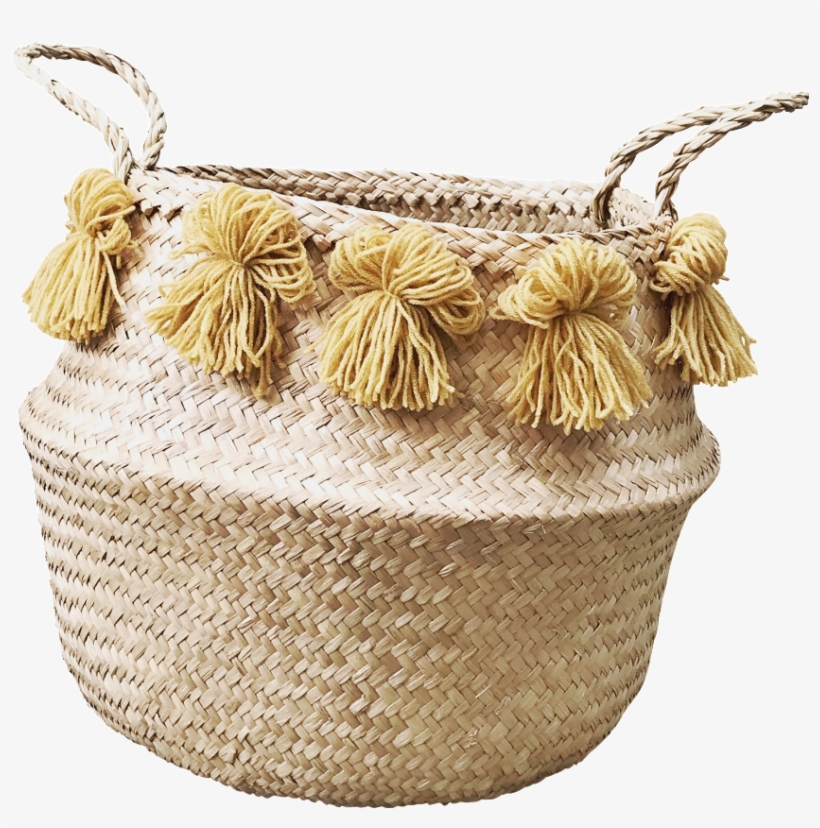 Tassel Dusty Yellow - Benzara Attractive Styled Classy Seagrass Basket, transparent png #5897455
