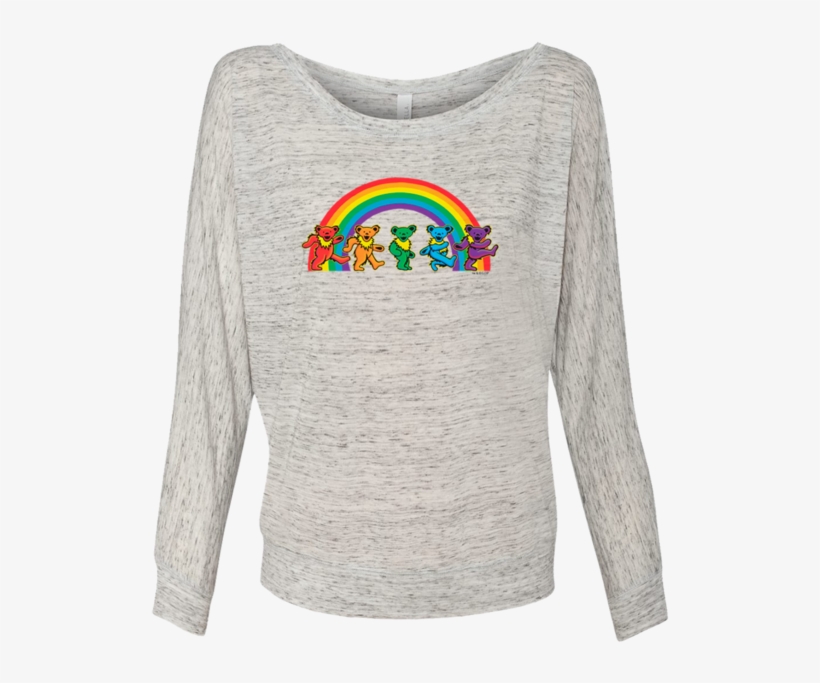 Grateful Dead Rainbow Bears Women's Long Sleeve Flowy, transparent png #5897510
