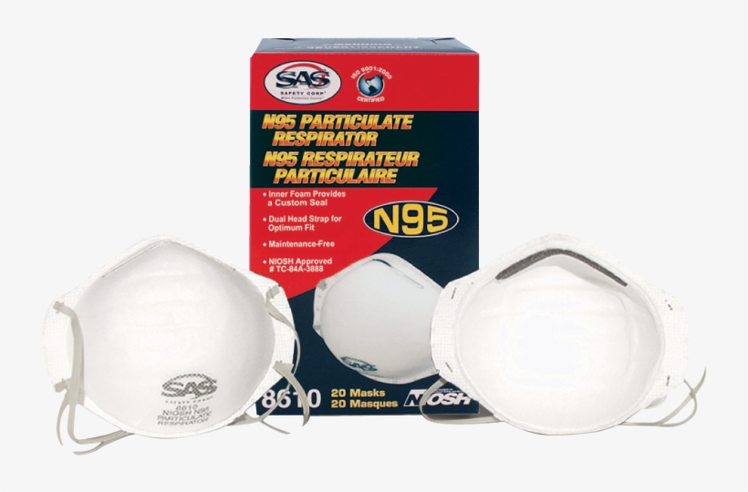 N95 Particulate Respirator, Pack Of - Misc. Sas Safety 8610 N95 Particulate Respirator -, transparent png #5899340