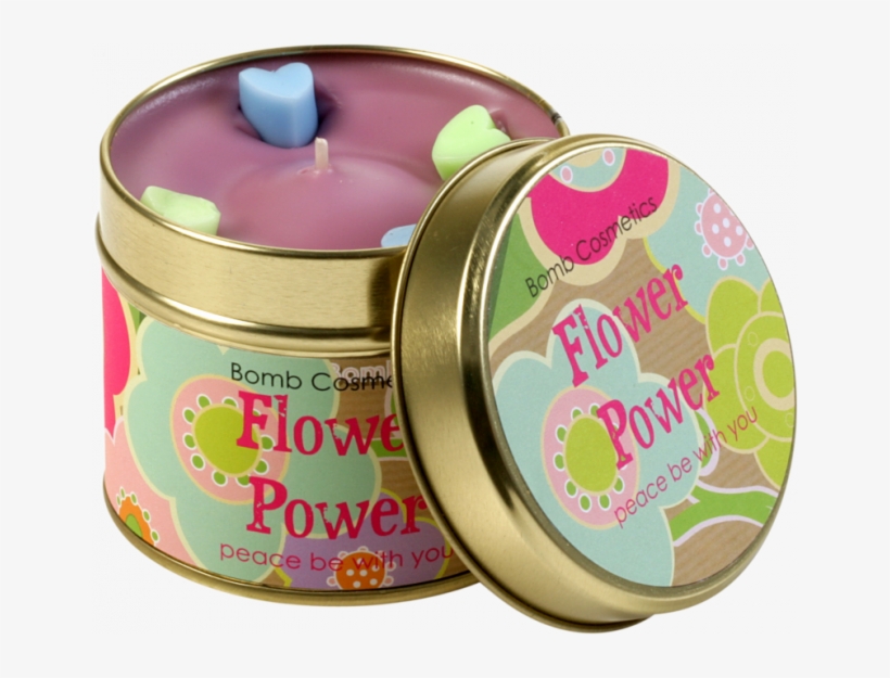 Flower Power Tinned Candle - Bomb Cosmetics - Tinned Candle Flower Power For Women, transparent png #5899443