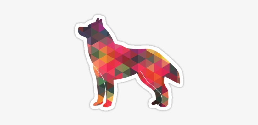 Siberian Husky Colorful Geometric Pattern Silhouette - Dog, transparent png #590338