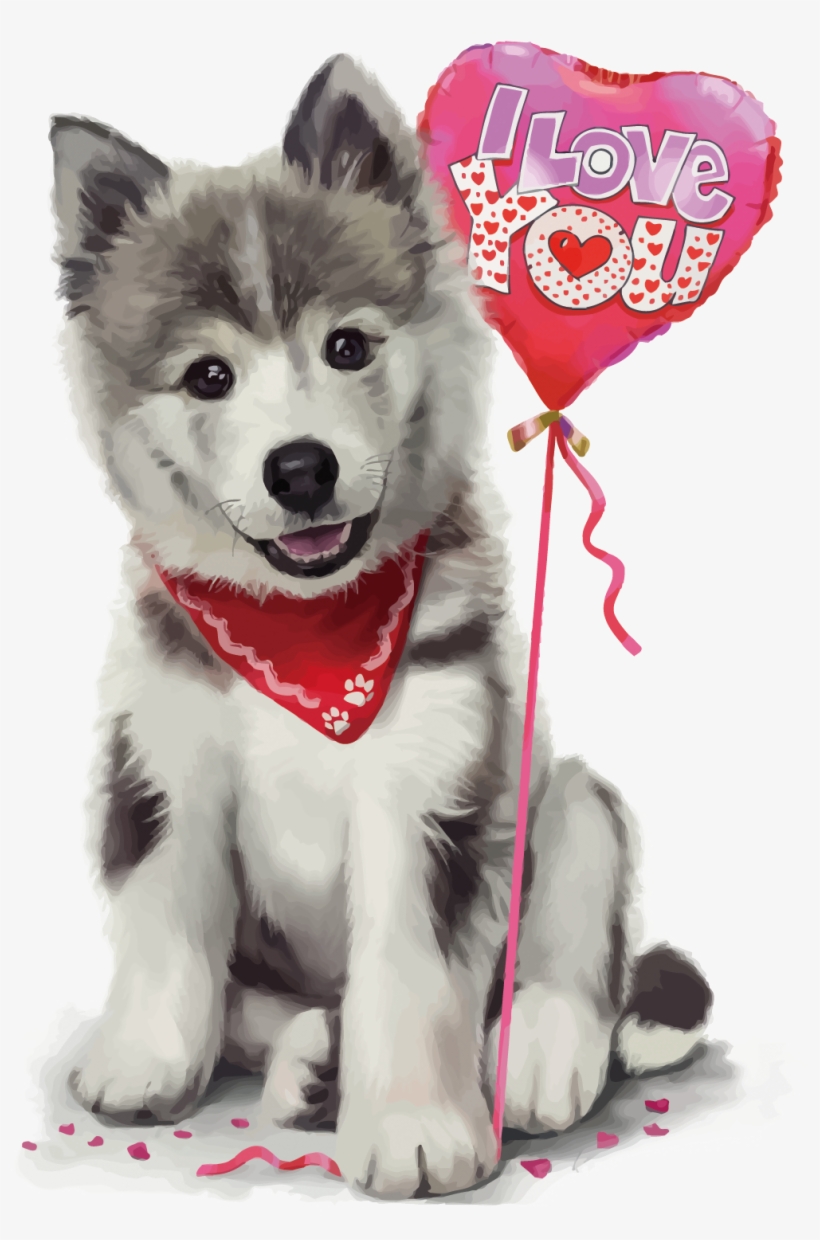 Husky Png Free Image - Husky Puppy With Heart, transparent png #590464