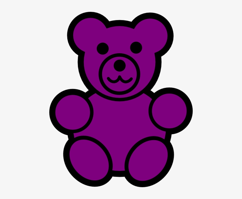 Purple Bear Clip Art - Gummy Bear Clip Art, transparent png #590627