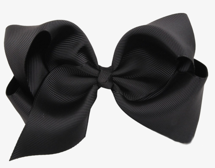 Black Bow Ribbon Transparent Image - Girls Ribbon Hair Bows Boutique Hair Clip Hairpin Baby, transparent png #590805