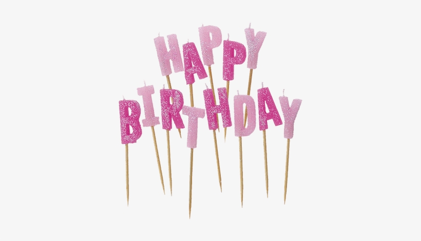 Pink Happy Birthday Candles, transparent png #591034