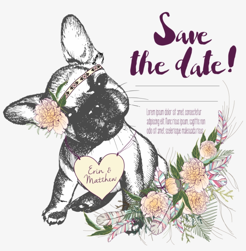 Husky Clipart Puppie - Carte De Mariage Chien, transparent png #591340