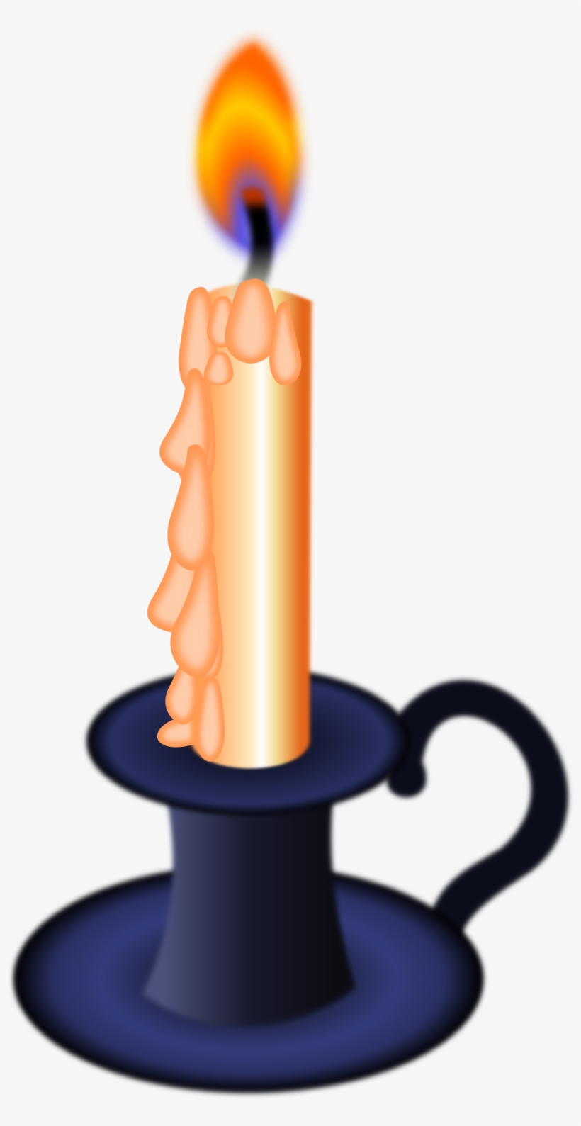 See Here Birthday Candle Clipart Black And White Free - Halloween Candle Clipart, transparent png #591447