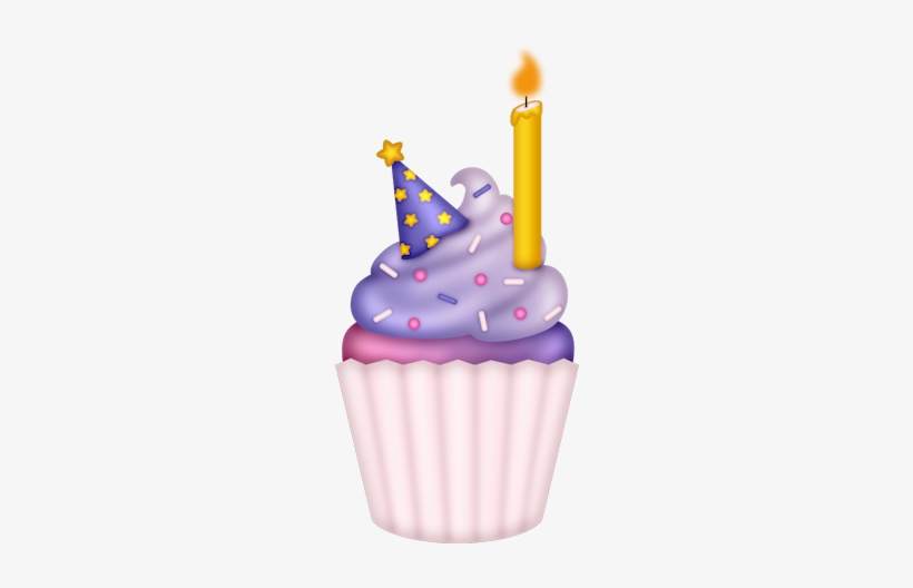 Purple Clipart Birthday Cupcake - Cupcakes Dibujos Png, transparent png #591580