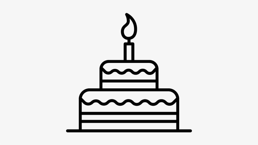 Birthday Cake With Candle Vector - Birthday Cake, transparent png #591667