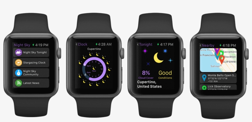 Night Sky For Ios Apple Watch Teaser - Apple Watch Sport 42mm Space Gray Aluminum Case With, transparent png #591802
