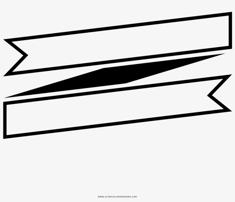 Ribbon Banner Coloring Page - Coloring Book, transparent png #592038