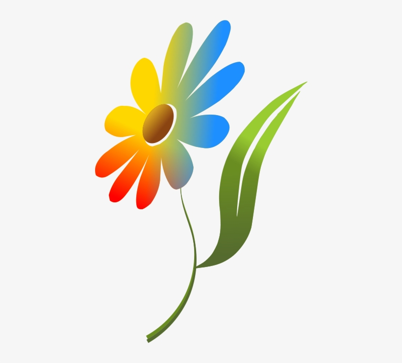 Free Simple Flower Clip Art Fb81dw Clipart - Rainbow Flower Baseball Cap, transparent png #592166