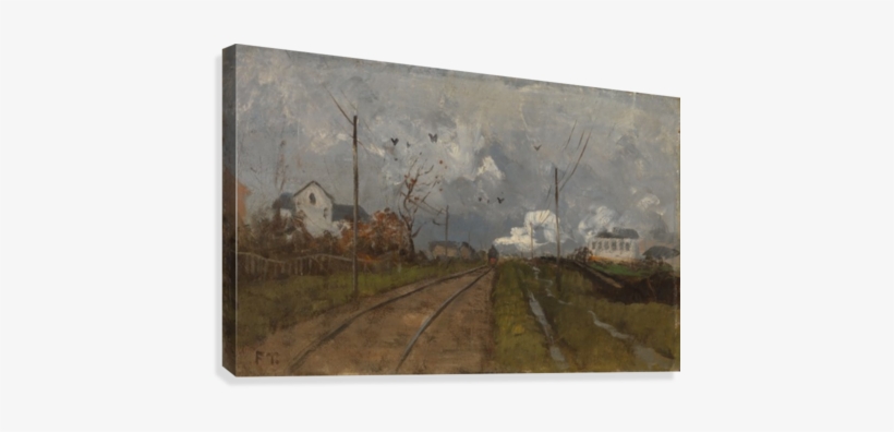 The Train Is Arriving Canvas Print - Design Art 'frits Thaulow - The Train Is Arriving', transparent png #592243