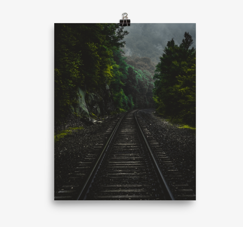 Printable Train Tracks And Road Poster Print