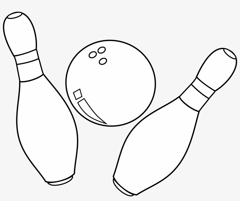 Download Ball And Pins Line Art Free Clip - Bowling White Clipart Png, transparent png #592612