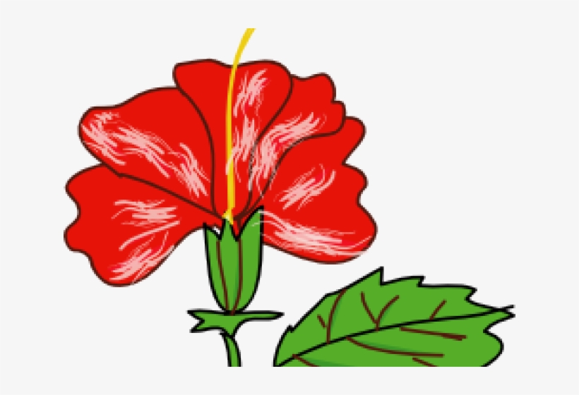Floral Clipart Single - Hibiscus In Cartoon, transparent png #593069