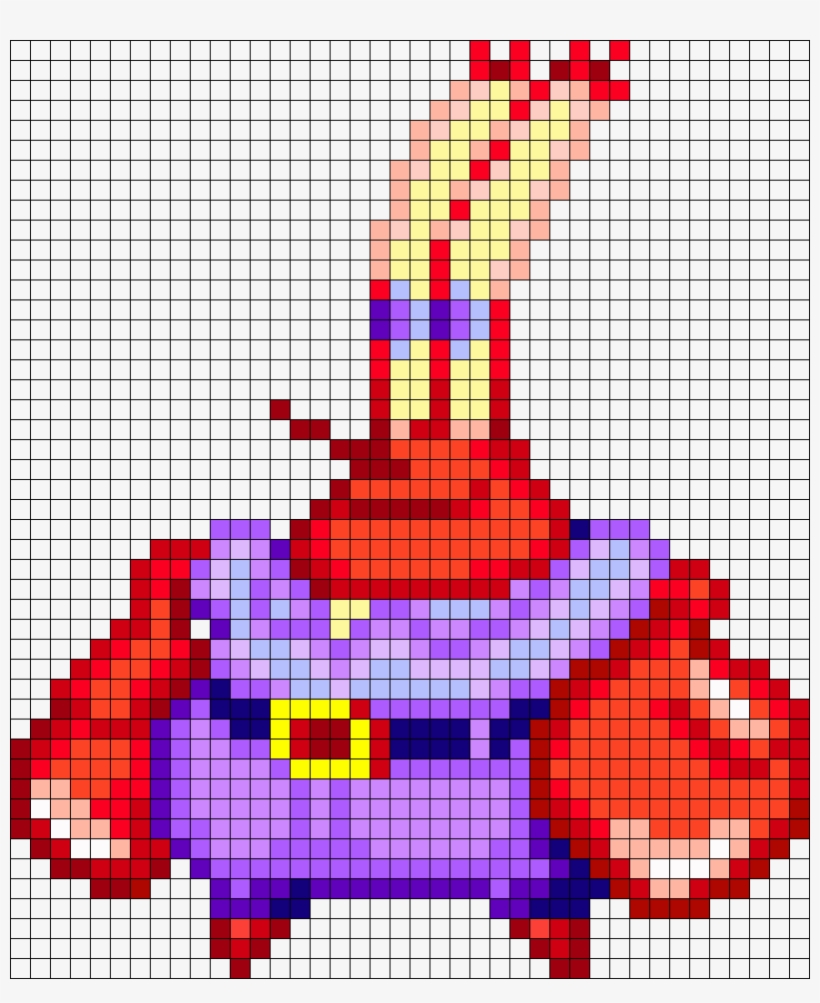 Mr Krabs Perler Bead Pattern / Bead Sprite - Mr Krabs Pixel Art, transparent png #593767