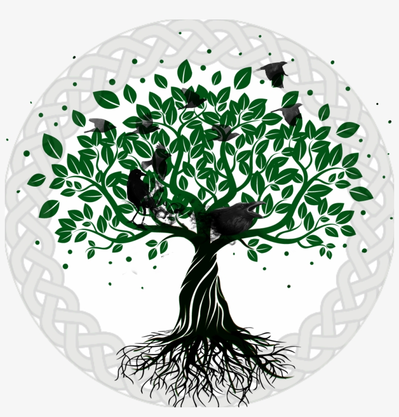 Yggdrasil Raven Tree Celtic Knot Circle Leaves Pagan - Yggdrasil Raven, transparent png #593809