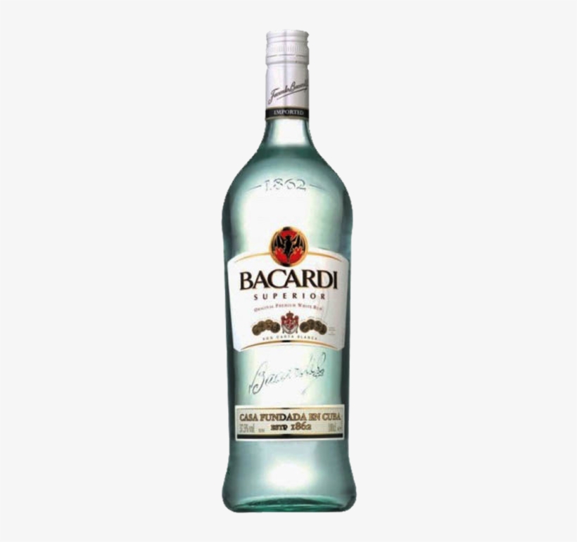 Bacardi Superior Rum 1l - Bacardi Light Rum 200 Ml, transparent png #593890