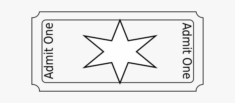 Star Ticket Clip Art - Admit One Blank Ticket, transparent png #594010