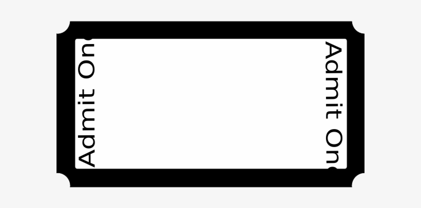 Png Black And White Blank Theatre Ticket Template On - Clip Art, transparent png #594199