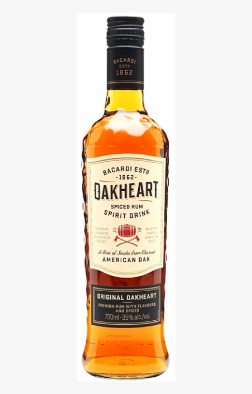 Bacardi Oakheart Rum 700ml - Bacardi Oakheart Spiced Rum Spirit Drink Rum Spirit, transparent png #594549