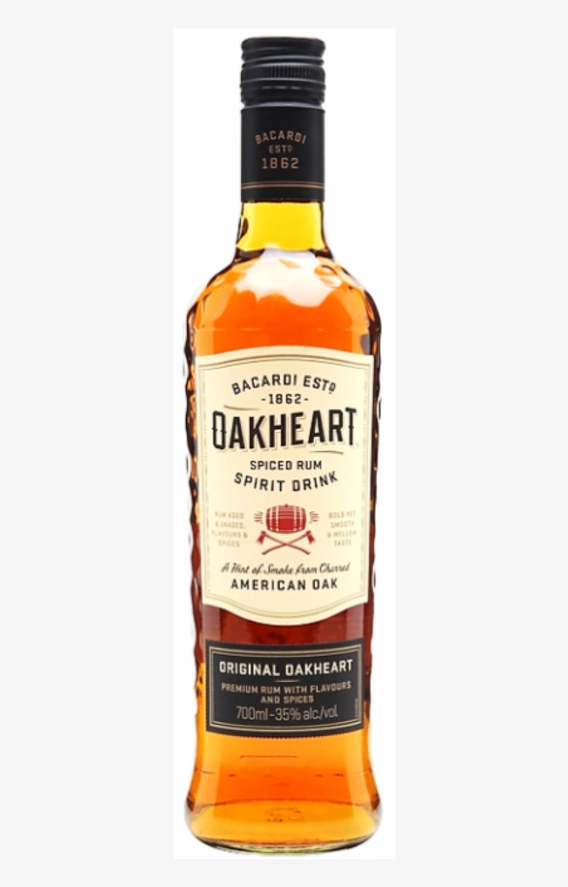 Bacardi Oakheart Rum 700ml - Bacardi Oakheart Spiced Rum Spirit Drink Rum Spirit, transparent png #594549