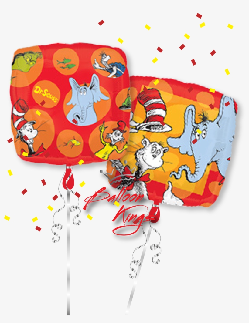 Dr Seuss Cat In The Hat - 18" Dr. Seuss Balloon - Mylar Balloons Foil, transparent png #594773