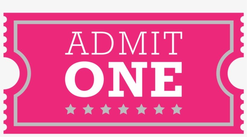 Pwe-ticket Copy - Admit One Ticket Pink, transparent png #594917